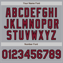 Load image into Gallery viewer, Custom Gray Crimson-Black Authentic Baseball Jersey