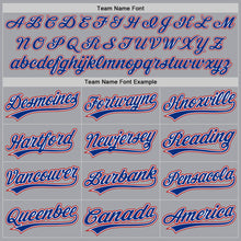 Load image into Gallery viewer, Custom Gray Royal-Red Authentic Baseball Jersey