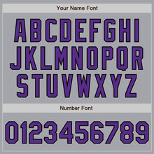 Load image into Gallery viewer, Custom Gray Purple-Black Authentic Baseball Jersey