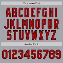 Load image into Gallery viewer, Custom Gray Red-Black Authentic Baseball Jersey