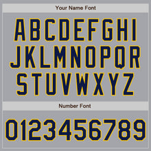 Load image into Gallery viewer, Custom Gray Navy-Gold Authentic Baseball Jersey