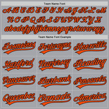 Load image into Gallery viewer, Custom Gray Orange-Black Authentic Baseball Jersey