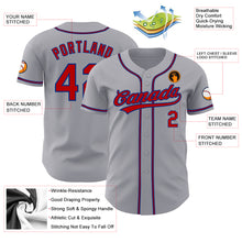 Load image into Gallery viewer, Custom Gray Red-Royal Authentic Baseball Jersey
