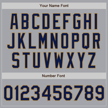 Load image into Gallery viewer, Custom Gray Navy-Old Gold Authentic Baseball Jersey