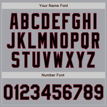 Load image into Gallery viewer, Custom Gray Black-Crimson Authentic Baseball Jersey