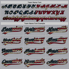 Load image into Gallery viewer, Custom Gray Vintage USA Flag-Black Authentic Baseball Jersey