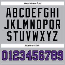 Load image into Gallery viewer, Custom Gray Black Pinstripe Purple Authentic Basketball Jersey