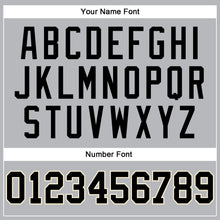 Load image into Gallery viewer, Custom Gray Black Pinstripe Black-Cream Authentic Basketball Jersey