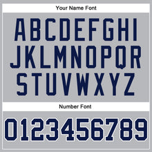 Load image into Gallery viewer, Custom Gray Navy Pinstripe Navy-White Authentic Basketball Jersey