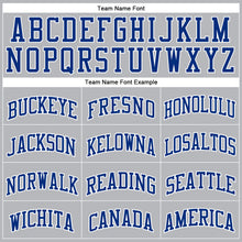 Load image into Gallery viewer, Custom Gray Royal Pinstripe Red-White Authentic Basketball Jersey