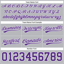 Load image into Gallery viewer, Custom Gray Purple-White Authentic Throwback Basketball Shorts