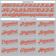 Load image into Gallery viewer, Custom Gray Orange-Light Blue Authentic Baseball Jersey