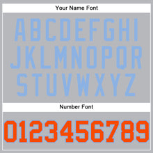 Load image into Gallery viewer, Custom Gray Orange-Light Blue Authentic Baseball Jersey
