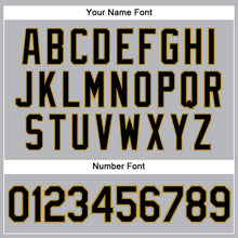 Load image into Gallery viewer, Custom Gray Black Pinstripe Black-Old Gold Authentic Baseball Jersey