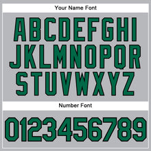 Load image into Gallery viewer, Custom Gray Black Pinstripe Kelly Green Authentic Baseball Jersey