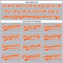 Load image into Gallery viewer, Custom Gray White Pinstripe Orange Authentic Baseball Jersey