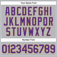 Load image into Gallery viewer, Custom Gray Purple Pinstripe Old Gold Authentic Baseball Jersey