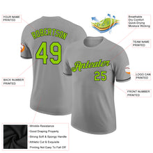 Load image into Gallery viewer, Custom Gray Neon Green-Black Performance T-Shirt