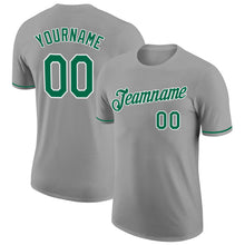 Load image into Gallery viewer, Custom Gray Kelly Green-White Performance T-Shirt