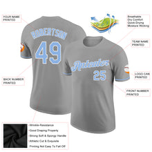 Load image into Gallery viewer, Custom Gray Light Blue-White Performance T-Shirt