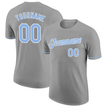 Load image into Gallery viewer, Custom Gray Light Blue-White Performance T-Shirt