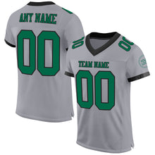 Load image into Gallery viewer, Custom Gray Kelly Green-Black Mesh Authentic Football Jersey