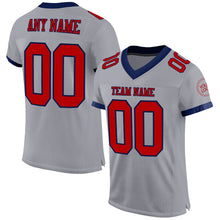 Load image into Gallery viewer, Custom Gray Red-Navy Mesh Authentic Football Jersey