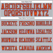 Load image into Gallery viewer, Custom Gray Orange-Navy Mesh Authentic Football Jersey