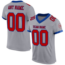 Load image into Gallery viewer, Custom Gray Red-Royal Mesh Authentic Football Jersey