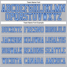 Load image into Gallery viewer, Custom Gray Light Blue-Royal Mesh Authentic Football Jersey