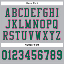 Load image into Gallery viewer, Custom Gray Kelly Green-Pink Mesh Authentic Football Jersey