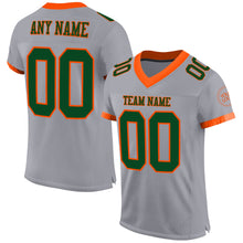 Load image into Gallery viewer, Custom Gray Green-Orange Mesh Authentic Football Jersey