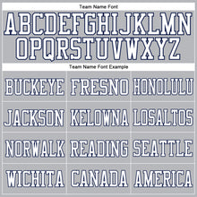 Load image into Gallery viewer, Custom Gray White-Navy Mesh Authentic Football Jersey