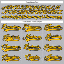 Load image into Gallery viewer, Custom Gray Gold-Black Hockey Lace Neck Jersey