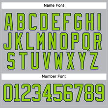 Load image into Gallery viewer, Custom Gray Neon Green-Navy Hockey Lace Neck Jersey