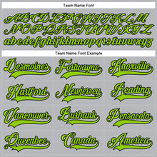 Load image into Gallery viewer, Custom Gray Neon Green-Black Hockey Lace Neck Jersey