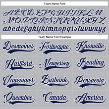 Load image into Gallery viewer, Custom Gray Navy-White Hockey Lace Neck Jersey