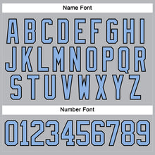 Load image into Gallery viewer, Custom Gray Light Blue-Black Hockey Lace Neck Jersey