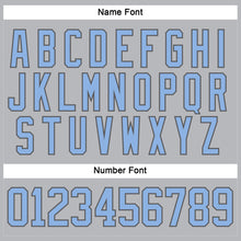 Load image into Gallery viewer, Custom Gray Light Blue-Steel Gray Hockey Lace Neck Jersey