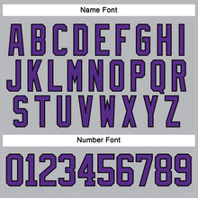 Load image into Gallery viewer, Custom Gray Purple-Black Hockey Lace Neck Jersey