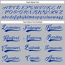 Load image into Gallery viewer, Custom Gray Royal-White Hockey Lace Neck Jersey