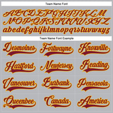 Load image into Gallery viewer, Custom Gray Crimson-Gold Hockey Lace Neck Jersey