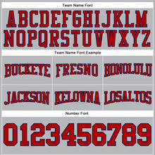 Load image into Gallery viewer, Custom Stitched Gray Red-Navy Football Pullover Sweatshirt Hoodie