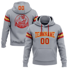 Load image into Gallery viewer, Custom Stitched Gray Red-Gold Football Pullover Sweatshirt Hoodie