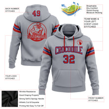 Load image into Gallery viewer, Custom Stitched Gray Red-Royal Football Pullover Sweatshirt Hoodie