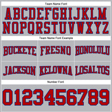 Load image into Gallery viewer, Custom Stitched Gray Red-Royal Football Pullover Sweatshirt Hoodie