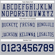 Load image into Gallery viewer, Custom Stitched Gray Navy-White Football Pullover Sweatshirt Hoodie
