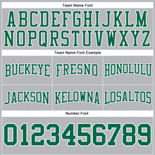 Load image into Gallery viewer, Custom Stitched Gray Kelly Green-White Football Pullover Sweatshirt Hoodie