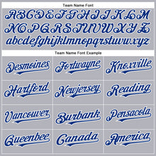 Load image into Gallery viewer, Custom Gray Royal-White Authentic Baseball Jersey