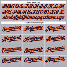 Load image into Gallery viewer, Custom Gray Navy-Orange Authentic Baseball Jersey